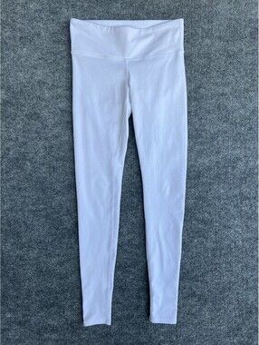 Alo Yoga White Full Length Athletic Leggings Women's Size XS